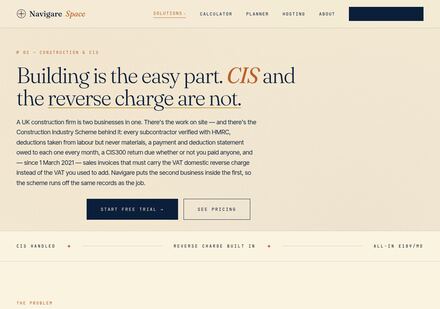 Construction & CIS solution page