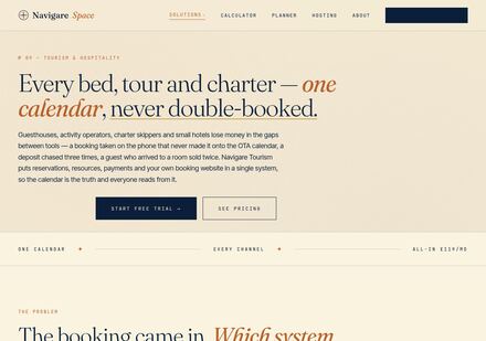 Tourism & Hospitality solution page